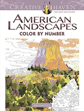 portada Creative Haven American Landscapes Color by Number Coloring Book (Adult Coloring) (en Inglés)