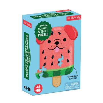 portada Watermelon Pupsicle 48 Piece Scratch and Sniff Shaped Mini Puzzle