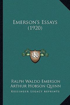 portada emerson's essays (1920) (in English)