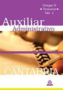 portada Auxiliar administrativo de la universidad de cantabria. Grupo d.Temario. Volumen i