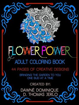 portada Flower Power, Adult Coloring Book (in English)