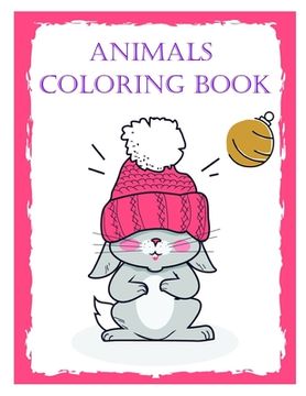 portada Animals coloring book: Super Cute Kawaii Animals Coloring Pages (en Inglés)