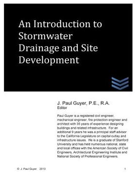 portada An Introdution to Stormwater Drainage and Site Development (in English)