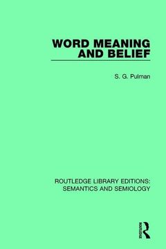 portada Word Meaning and Belief (en Inglés)