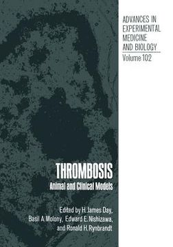 portada Thrombosis: Animal and Clinical Models (en Inglés)