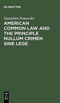 portada American Common law and the Principle Nullum Crimen Sine Lege (en Inglés)