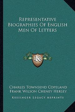 portada representative biographies of english men of letters (en Inglés)