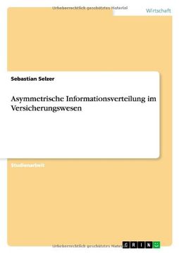 portada Asymmetrische Informationsverteilung im Versicherungswesen (German Edition)
