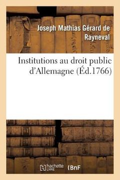 portada Institutions Au Droit Public d'Allemagne (en Francés)