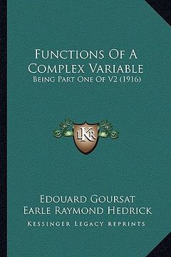 portada functions of a complex variable: being part one of v2 (1916)