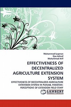 portada effectiveness of decentralized agriculture extension system (in English)