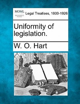 portada uniformity of legislation. (in English)
