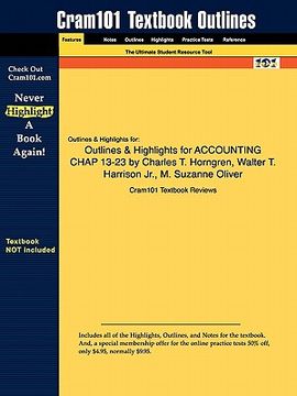 portada outlines & highlights for accounting chap 13-23 by charles t. horngren, walter t. harrison jr., m. suzanne oliver