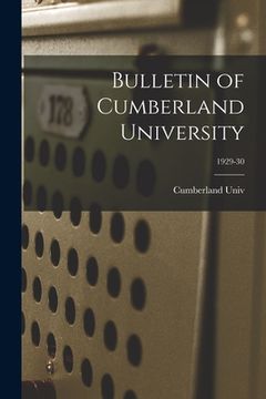 portada Bulletin of Cumberland University; 1929-30 (en Inglés)
