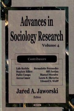 portada advances in sociology research, v.4 (en Inglés)