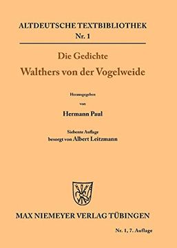 portada Die Gedichte Walthers von der Vogelweide (Altdeutsche Textbibliothek) 