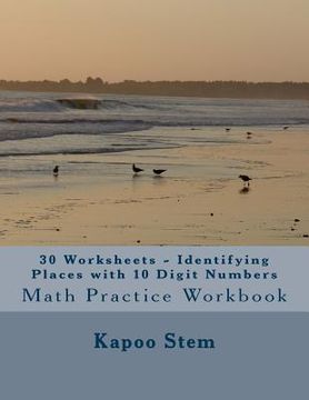 portada 30 Worksheets - Identifying Places with 10 Digit Numbers: Math Practice Workbook (en Inglés)