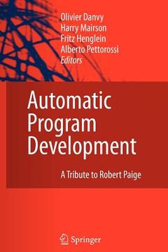 portada automatic program development: a tribute to robert paige