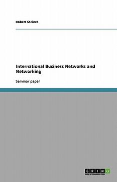 portada international business networks and networking (en Inglés)