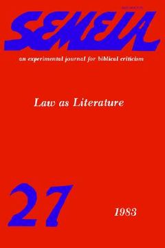 portada semeia 27: law as literature (en Inglés)