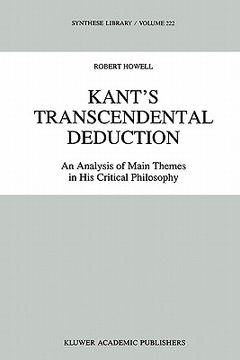 portada kant's transcendental deduction: an analysis of main themes in his critical philosophy (en Inglés)
