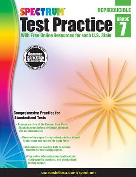 portada spectrum test practice grade 7 (in English)