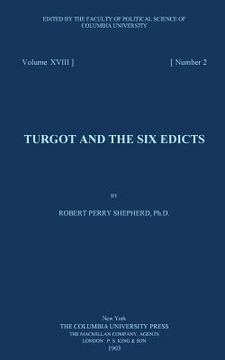 portada Turgot and the six edicts (en Inglés)