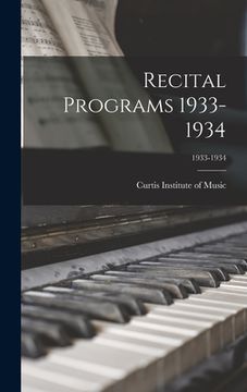 portada Recital Programs 1933-1934; 1933-1934 (en Inglés)