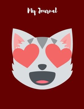 portada My Journal: Cat Heart Eyes Emoji - Blank Unlined Journal - 8.5X11