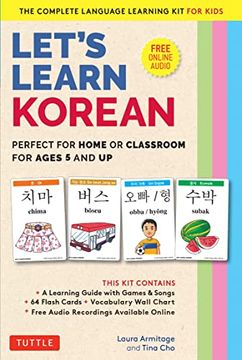 portada Let's Learn Korean Flash Card Kit: Perfect for Home or Classroom Ages 5 and Up--The Complete Language Learning kit for Kids (64 Flash Cards, Online Audio Recordings & Poster) (en Inglés)