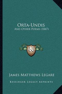 portada orta-undis: and other poems (1847) (in English)