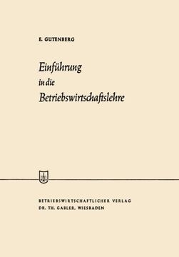 portada Einführung in die Betriebswirtschaftslehre (Die Wirtschaftswissenschaften) (German Edition)