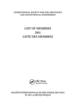 portada List of Members 2001: Issmge: International Society for Soil Mechanics and Geotechnical Engineering (en Inglés)