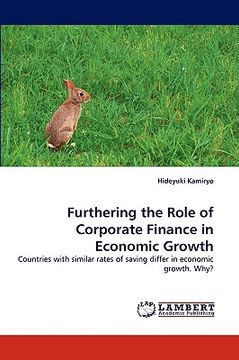 portada furthering the role of corporate finance in economic growth (en Inglés)