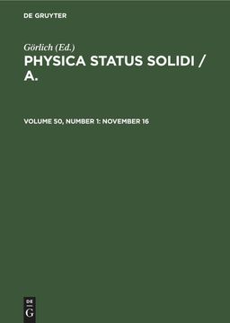 portada Physica Status Solidi / a. , Volume 50, Number 1, November 16 (en Inglés)