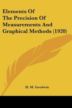 portada elements of the precision of measurements and graphical methods (1920) (in English)