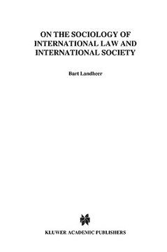 portada on the sociology of international law & international socitey (en Inglés)