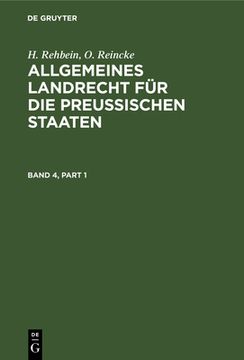 portada Allgemeines Landrecht Für Die Preußischen Staaten. Band 4 (en Alemán)
