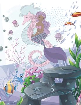 portada Mermaid Coloring Book Age 4: Cute Nautical Themed Color, Dot to Dot, and Word Search Puzzles Provide Hours of Fun For Creative Young Children (en Inglés)