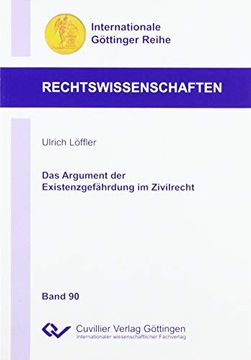 portada Das Argument der Existenzgefährdung im Zivilrecht (en Alemán)