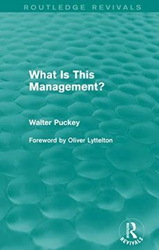 portada What is This Management? (Routledge Revivals) (en Inglés)