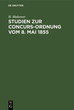 portada Studien zur Concurs-Ordnung vom 8. Mai 1855 (en Alemán)