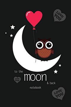portada To the Moon and Back Not, Blank Write-In Journal, Dotted Lines, Wide Ruled, Medium (A5) 6 x 9 in (Black) (en Inglés)