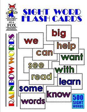 portada Sight Word Flash Cards: 500 Rainbow Words (en Inglés)