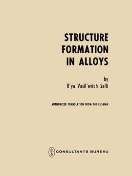 portada Structure Formation in Alloys (en Inglés)