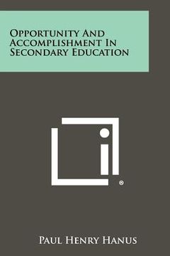 portada opportunity and accomplishment in secondary education