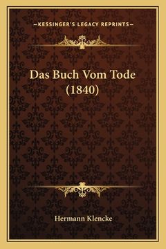 portada Das Buch Vom Tode (1840) (in German)