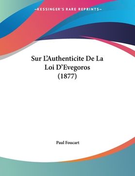 portada Sur L'Authenticite De La Loi D'Evegoros (1877) (en Francés)