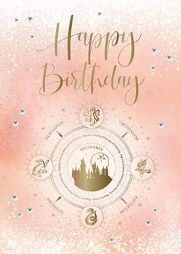 portada Harry Potter: Hogwarts Constellation Birthday Embellished Card (hp Constellation) (en Inglés)