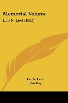 portada memorial volume: leo n. levi (1905) (en Inglés)